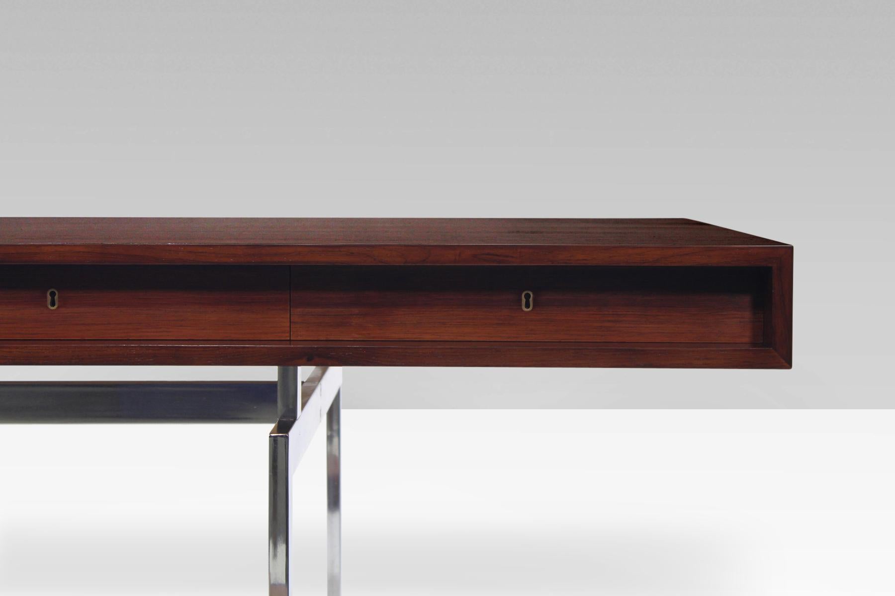 Steel Rare Rosewood Desk by Bodil Kjaer