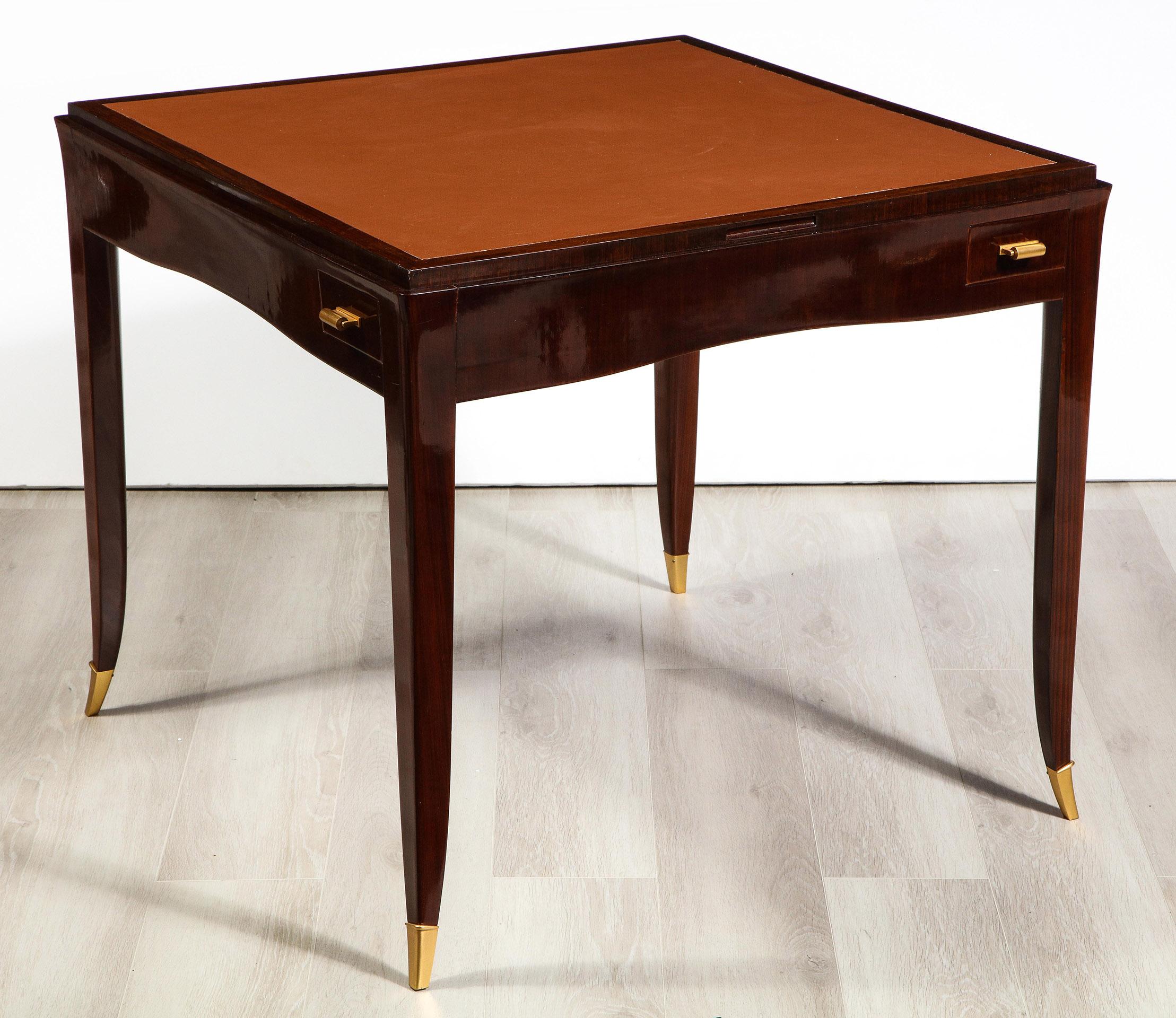 French Rare Rosewood Game Table, by Émile-Jacques Ruhlmann