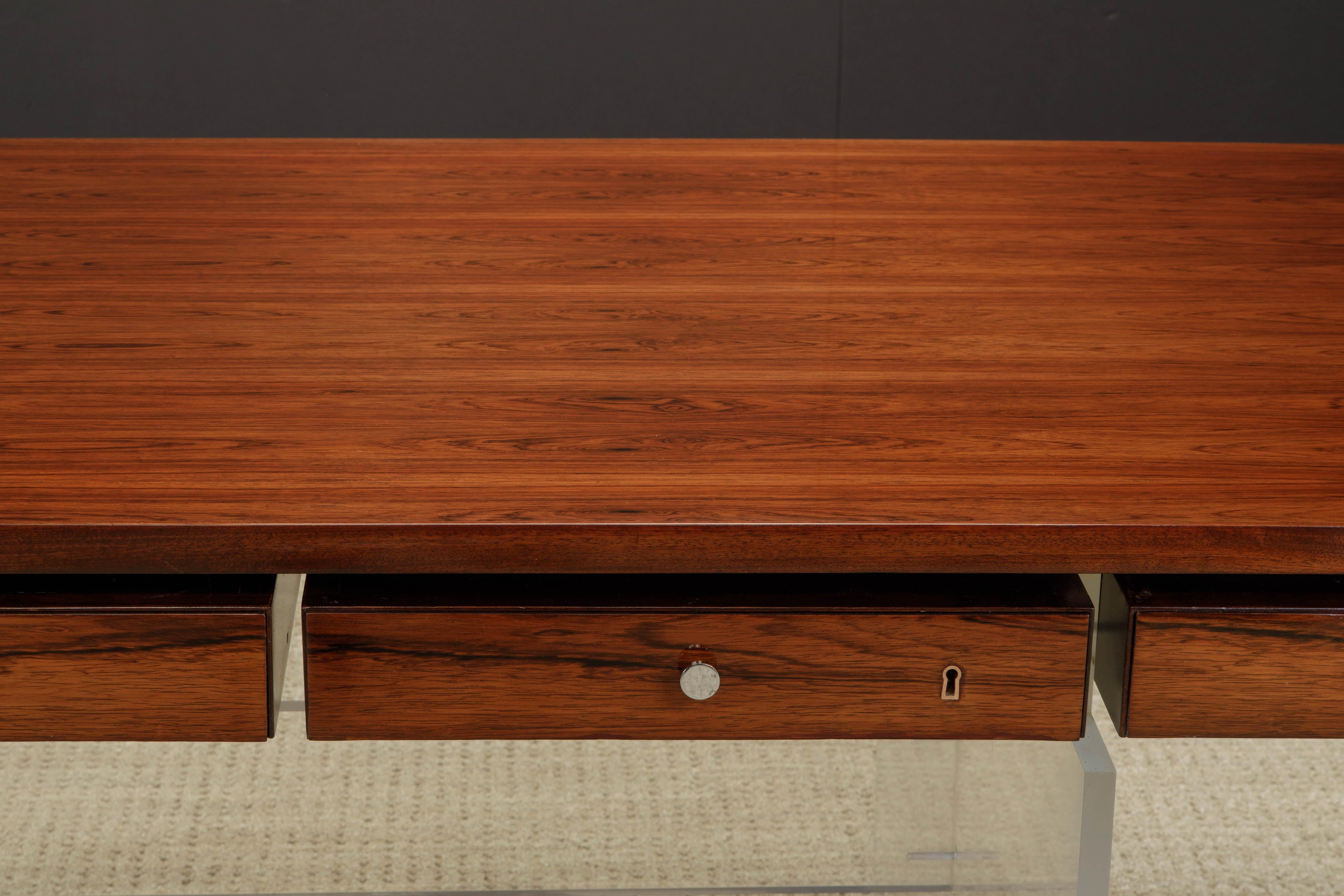 Rare Rosewood & Lucite Desk by Poul Nørreklit for S.H. Møbelfabrik, 1960s 6