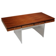 Rare Rosewood & Lucite Desk by Poul Nørreklit for S.H. Møbelfabrik, 1960s