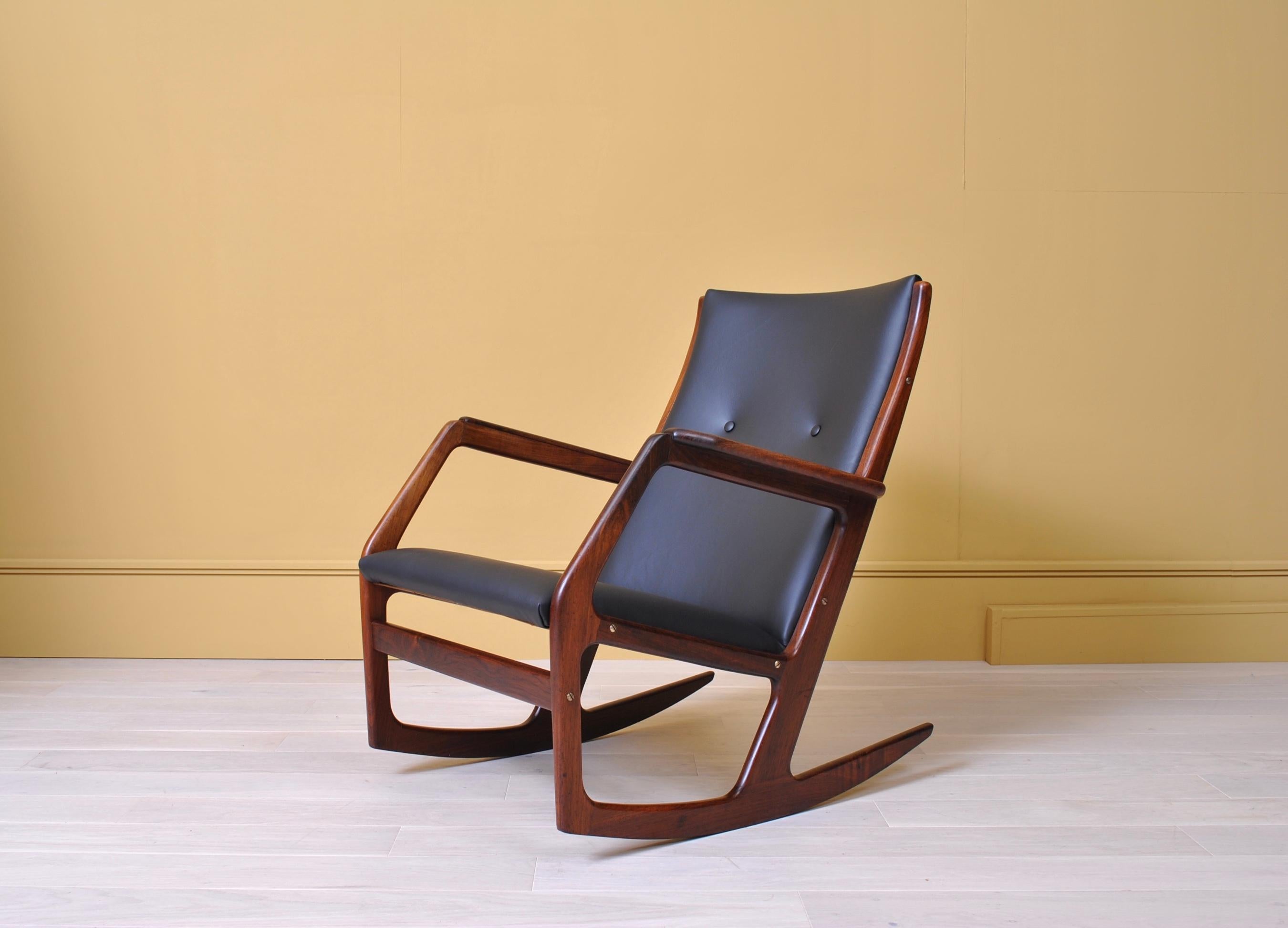 Rosewood Rocking Chair by Søren Georg Jensen In Good Condition In London, GB