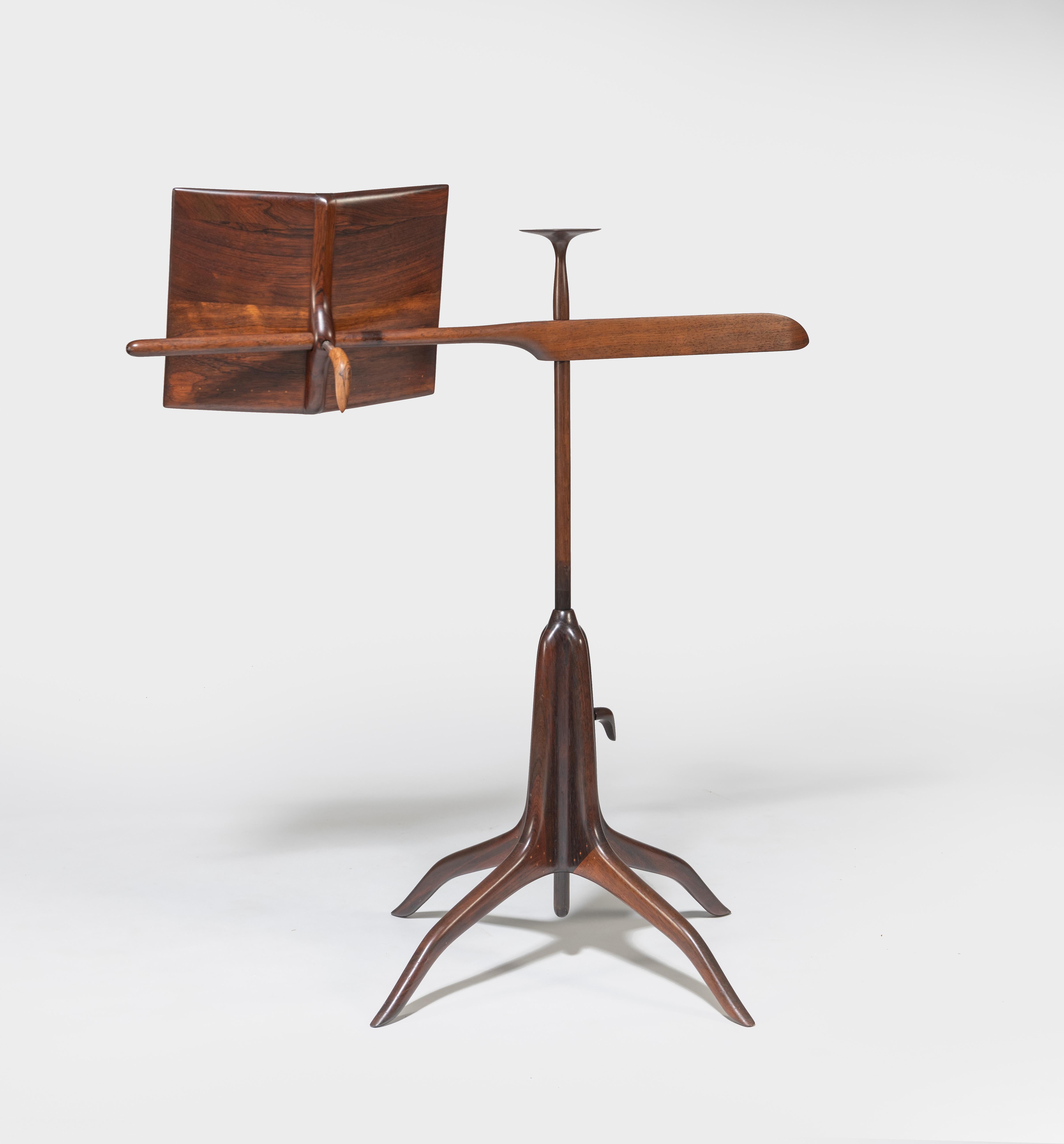 Rare Rosewood Sam Maloof Music Stand 1970s In Good Condition For Sale In Pawtucket, RI