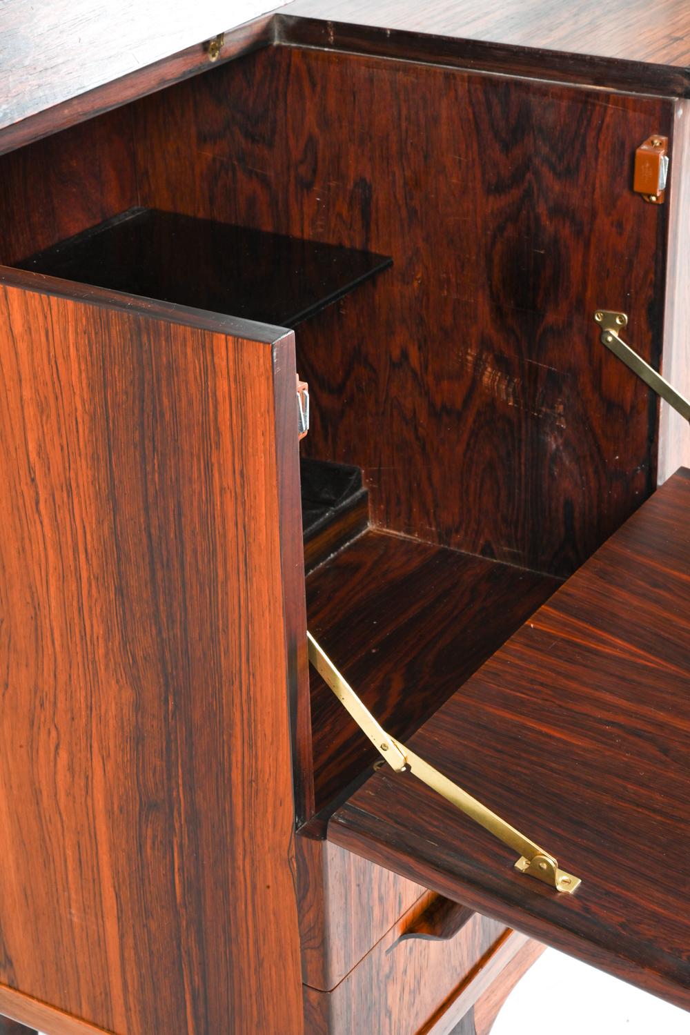 Rare Rosewood Sideboard With Bar by Johannes Andersen; Denmark, c. 1960's 3