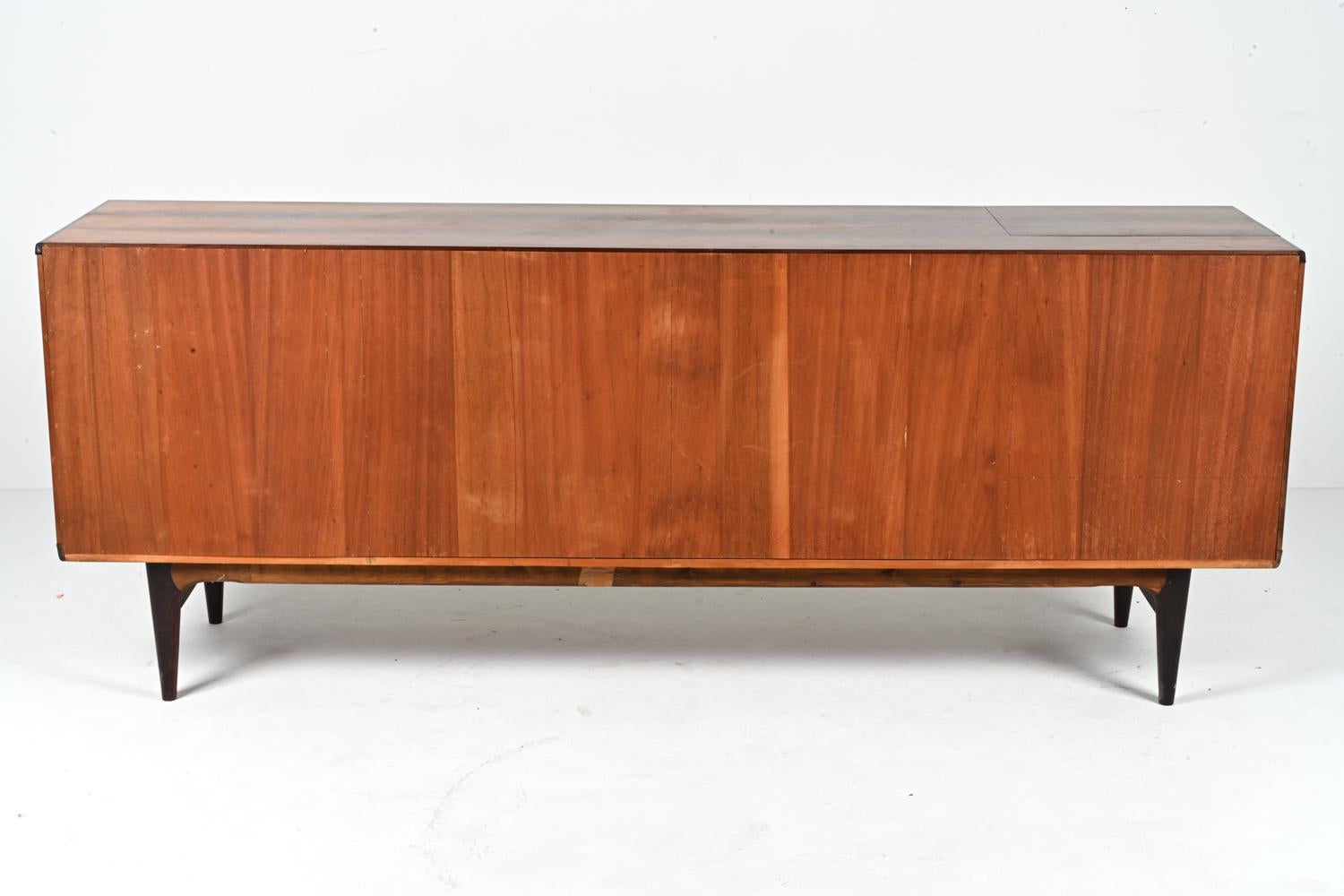Rare Rosewood Sideboard With Bar by Johannes Andersen; Denmark, c. 1960's For Sale 6