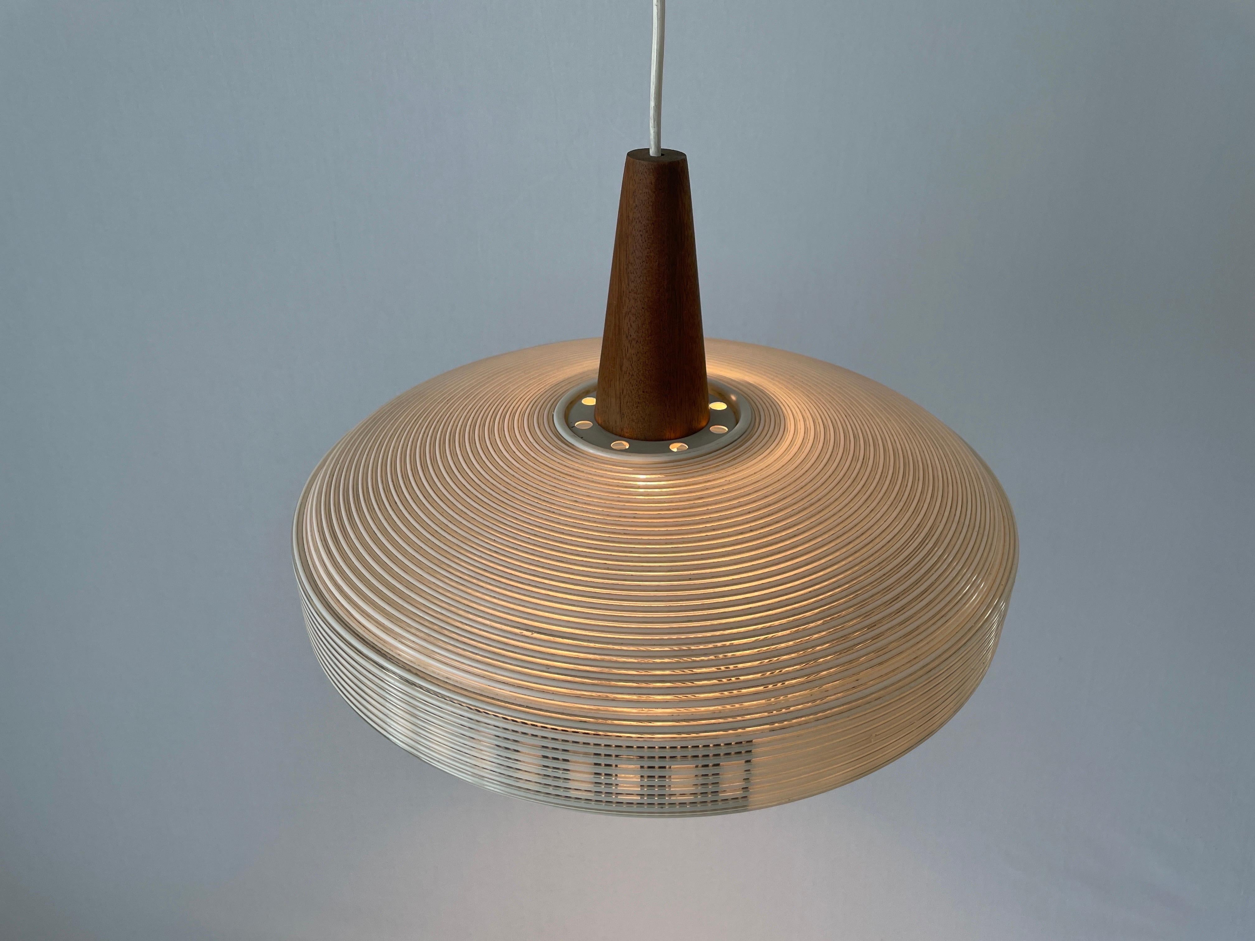 Rare Rotaflex Ceiling Lamp by Yasha Heifetz with Teak Detail, 1960s Germany 5