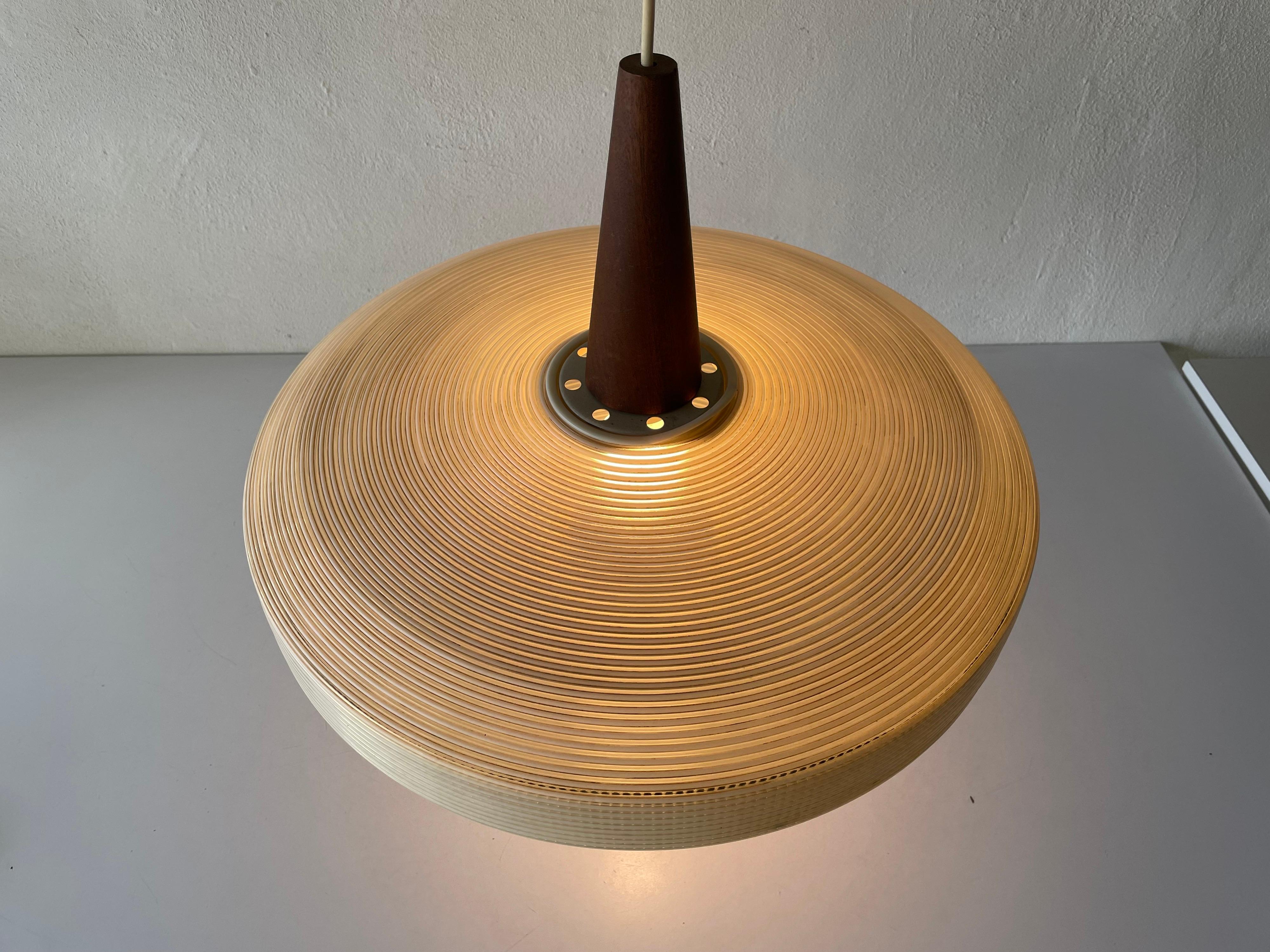 Rare Rotaflex Ceiling Lamp by Yasha Heifetz with Teak Detail, 1960s Germany 7