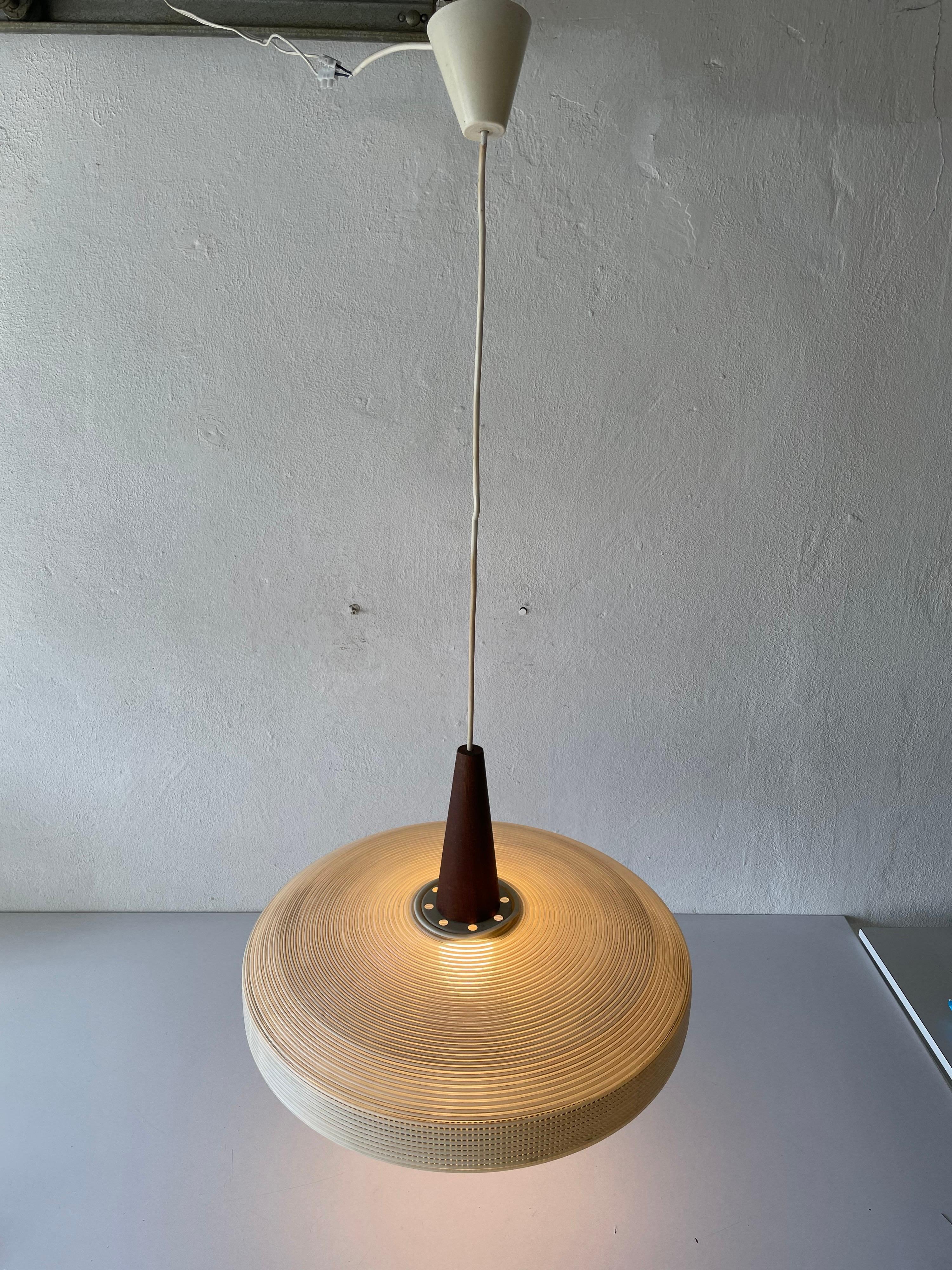 Rare Rotaflex Ceiling Lamp by Yasha Heifetz with Teak Detail, 1960s Germany 11