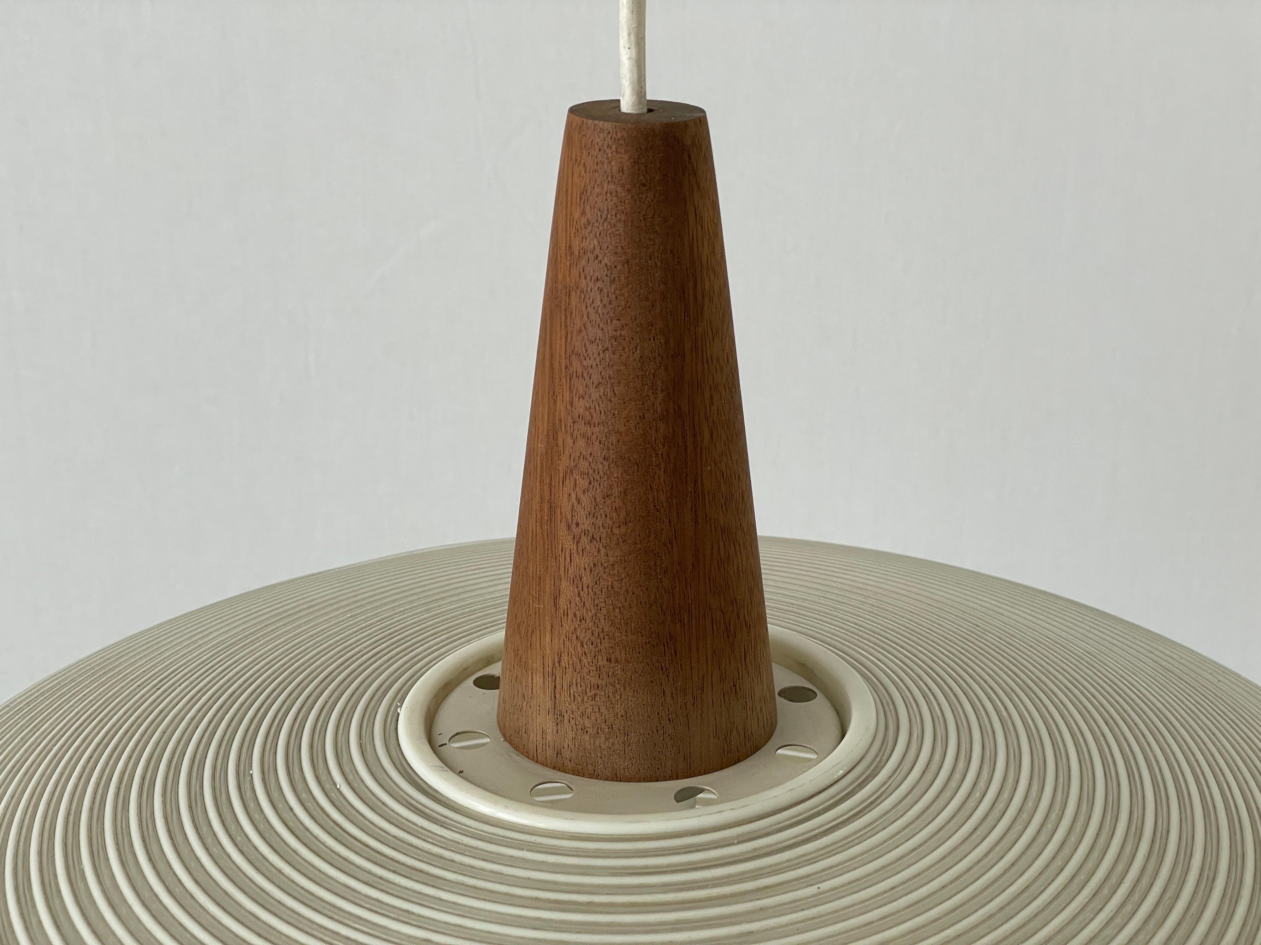 Mid-Century Modern Rare Rotaflex Ceiling Lamp by Yasha Heifetz with Teak Detail, 1960s Germany For Sale