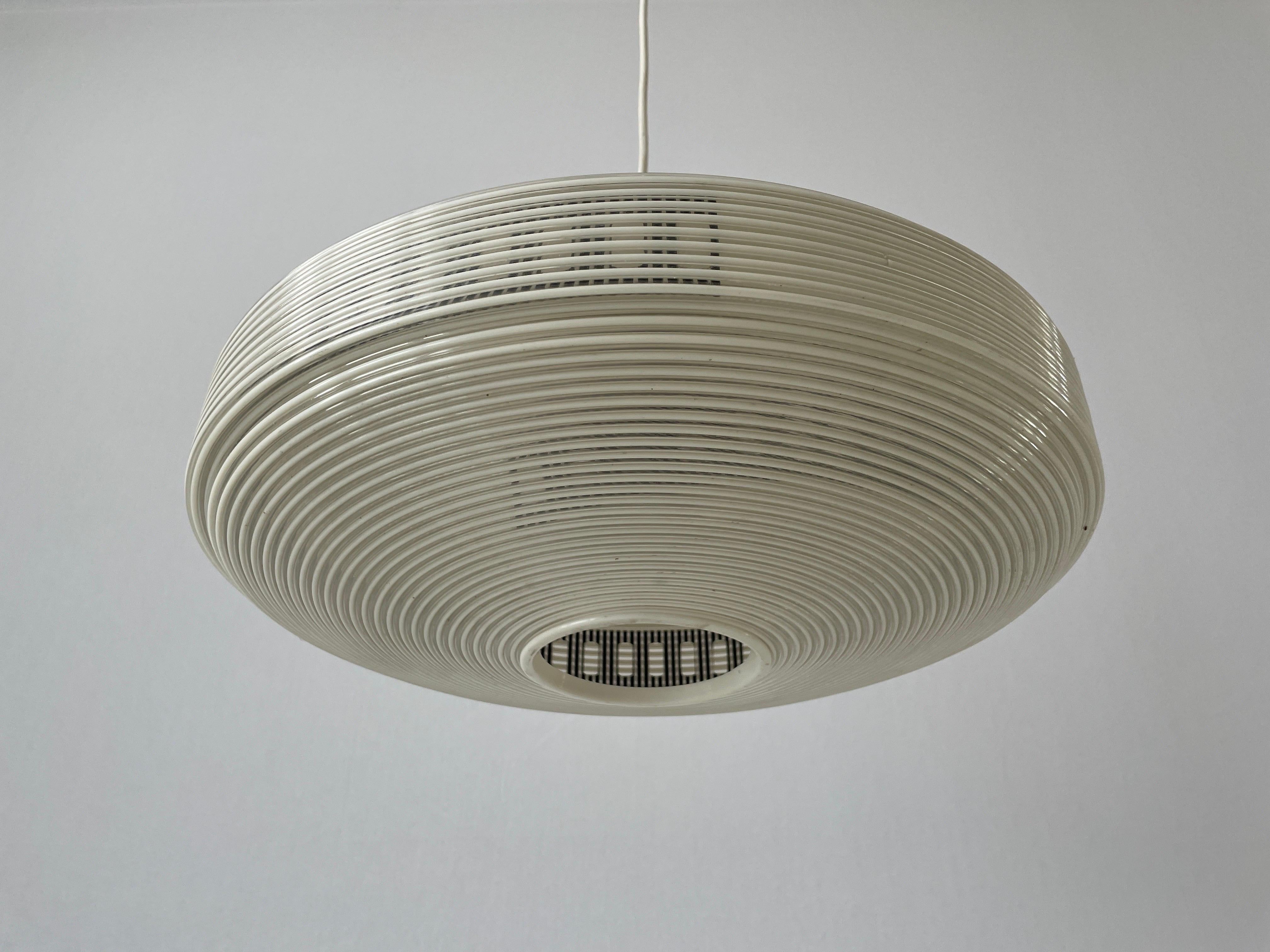 Rare Rotaflex Ceiling Lamp by Yasha Heifetz with Teak Detail, 1960s Germany In Good Condition For Sale In Hagenbach, DE