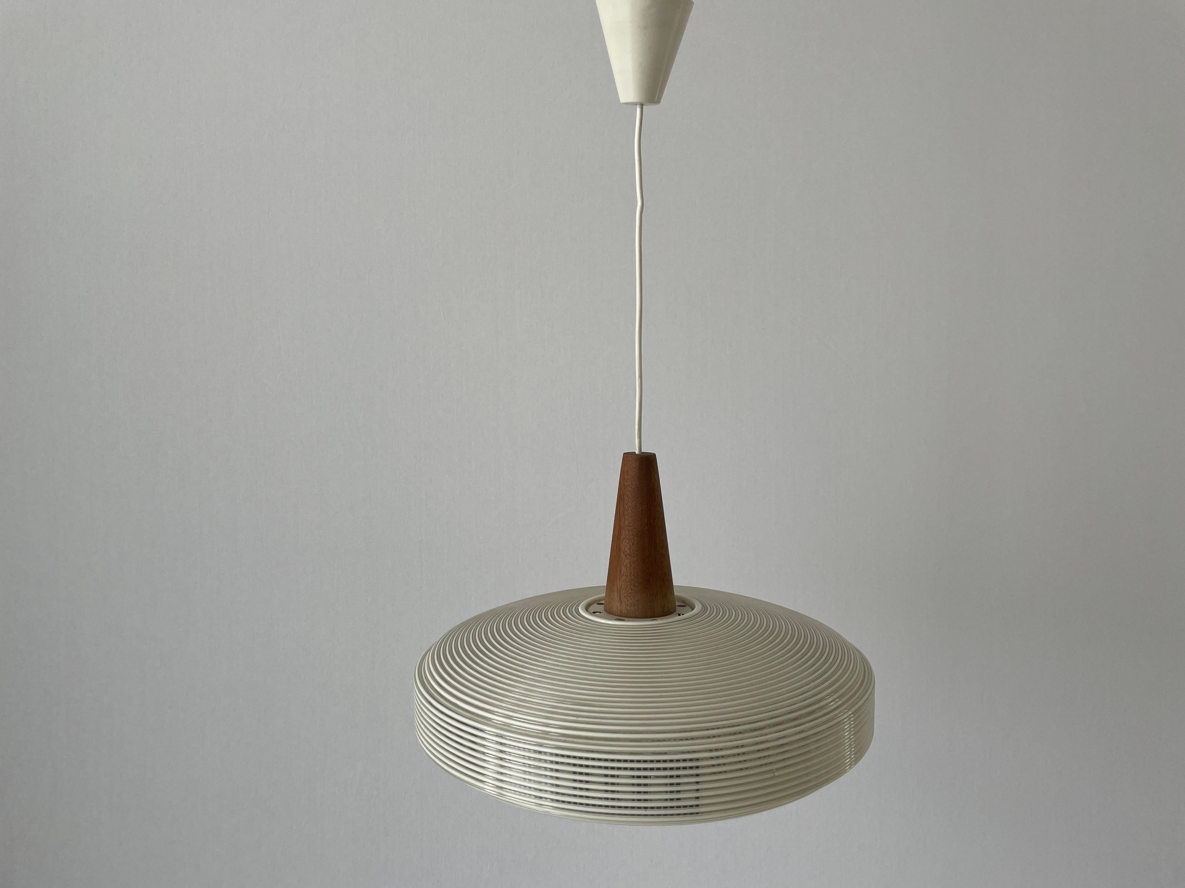 Mid-20th Century Rare Rotaflex Ceiling Lamp by Yasha Heifetz with Teak Detail, 1960s Germany