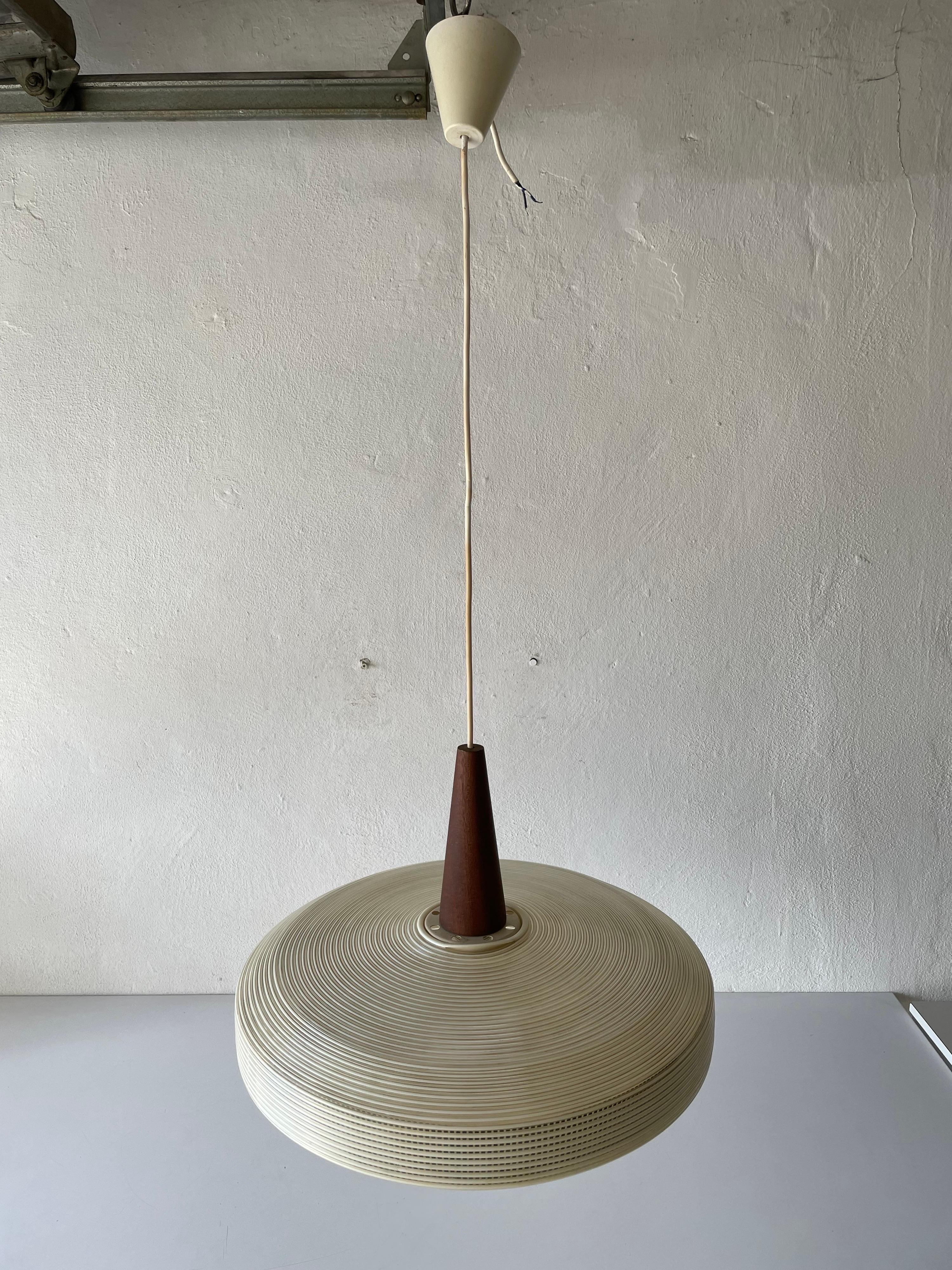 Rare Rotaflex Ceiling Lamp by Yasha Heifetz with Teak Detail, 1960s Germany 2