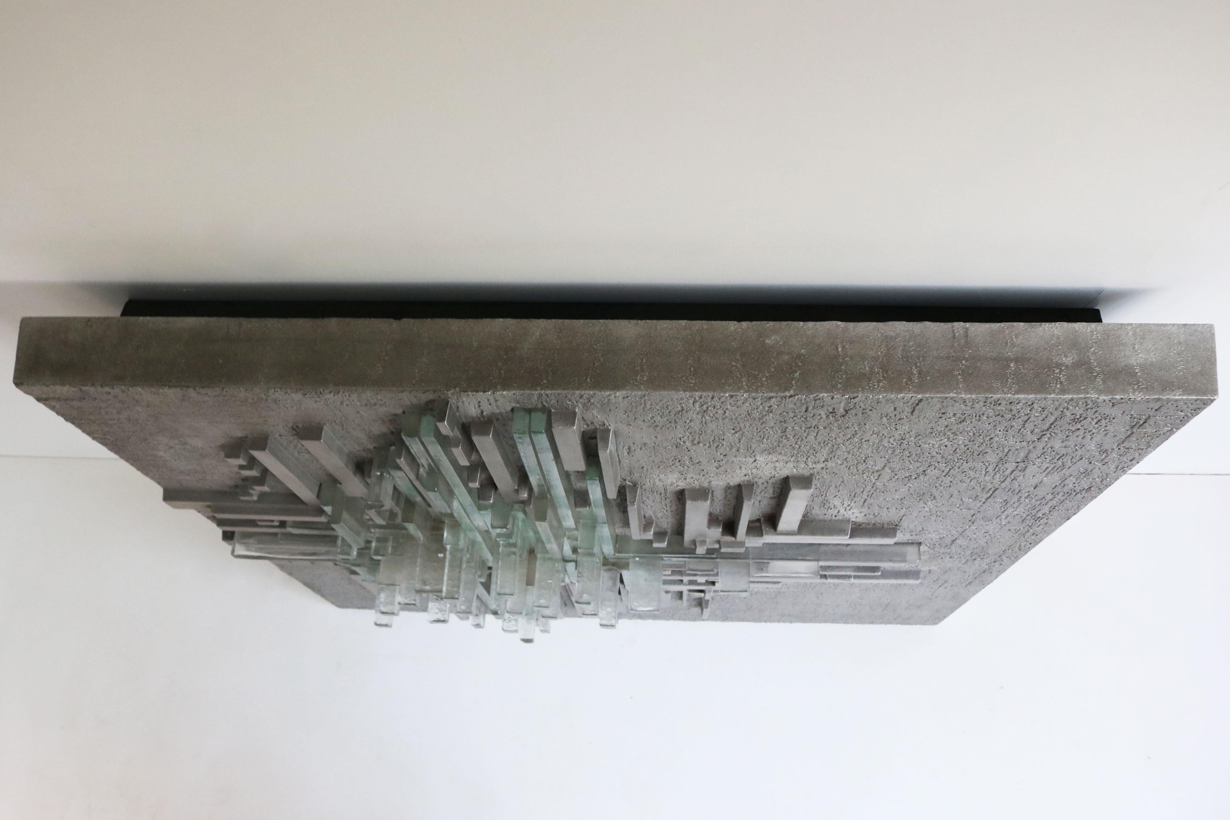 Rara lampada da parete in vetro di Murano con scultura 