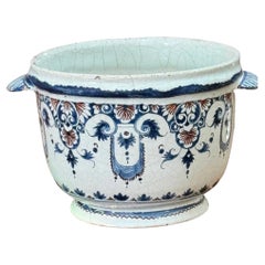 Antique Rare Rouen French Faience Tin-Glazed Earthenware Ice Pail, 18th Century