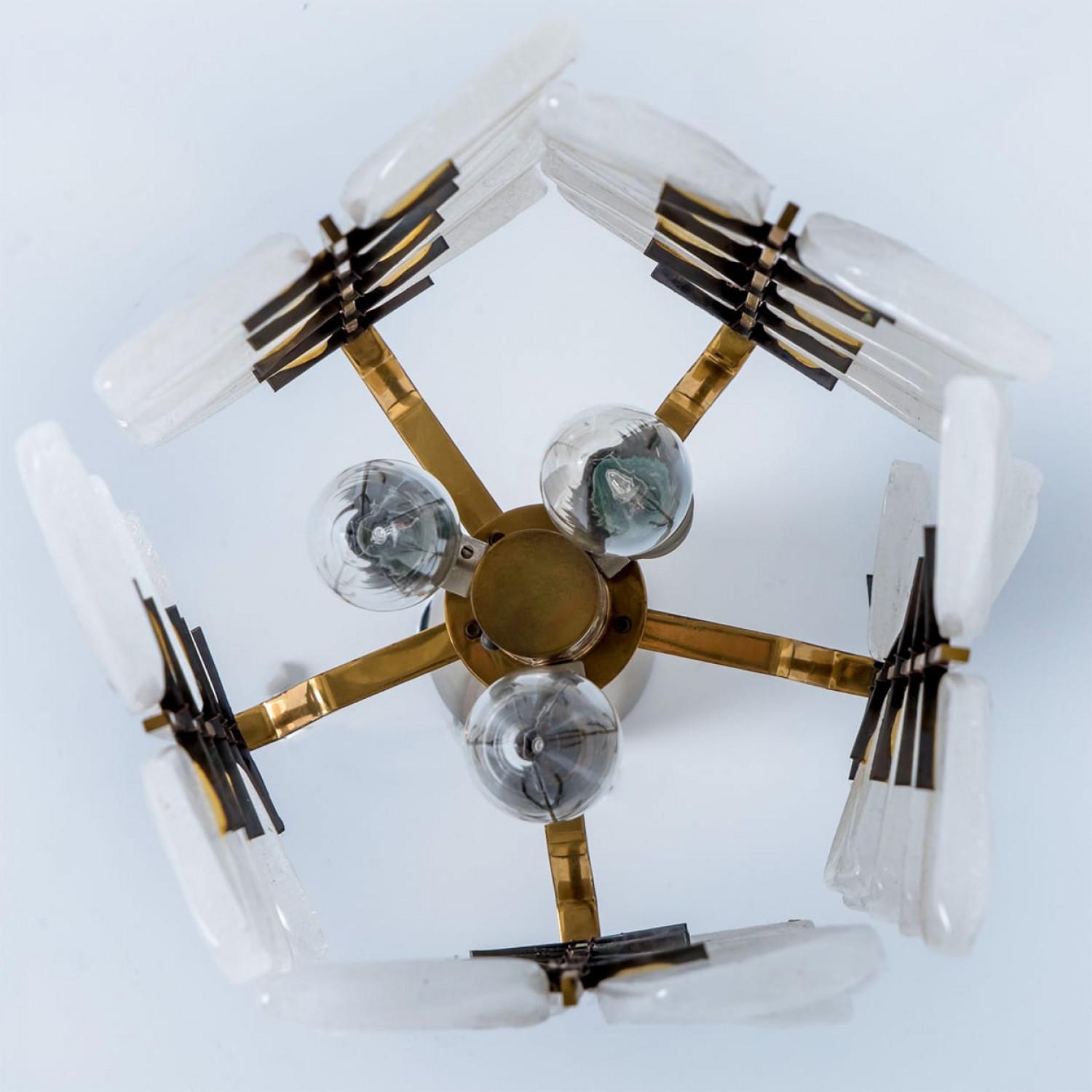 Raro pendente a forma di foglia in vetro smerigliato Kalmar, 1960 in vendita 2