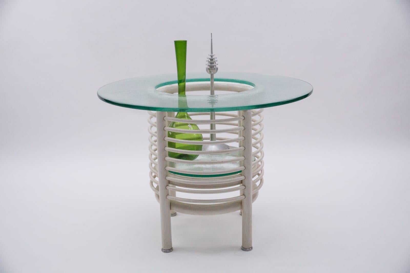 Seltenes rundes 3-Objekt-Tischset mit Flaschentablett, 1980er Jahre, Italien im Angebot 4