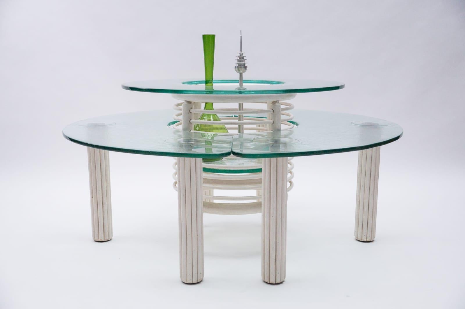 Seltenes rundes 3-Objekt-Tischset mit Flaschentablett, 1980er Jahre, Italien im Zustand „Gut“ im Angebot in Nürnberg, Bayern