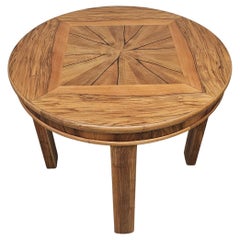 Rare Round  Art Deco Walnut Cocktail or Side Table, Austria 1930s