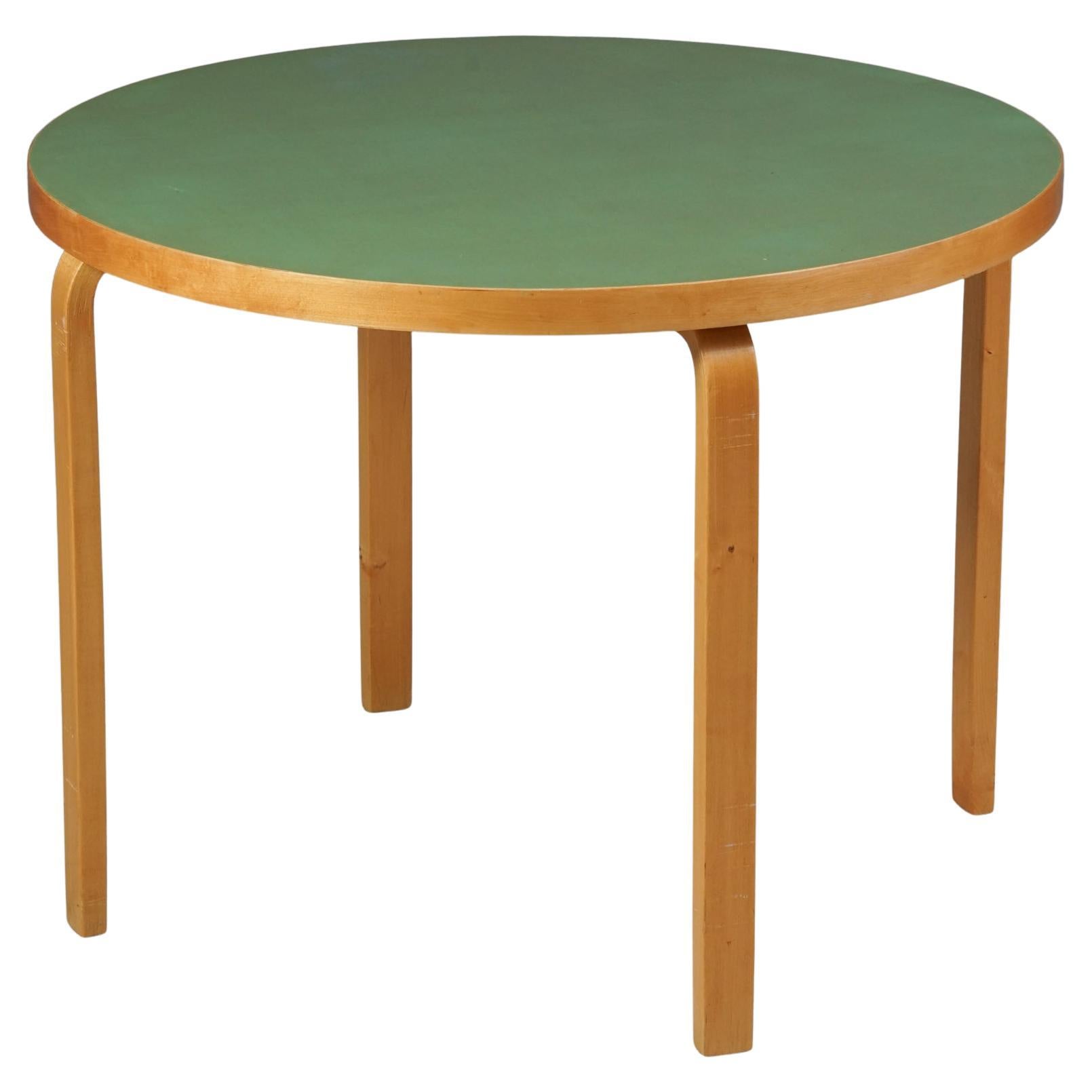 Rare Round Dining Table, Alvar Aalto, Oy Huonekalu- ja Rakennustyötehdas Ab, 50s