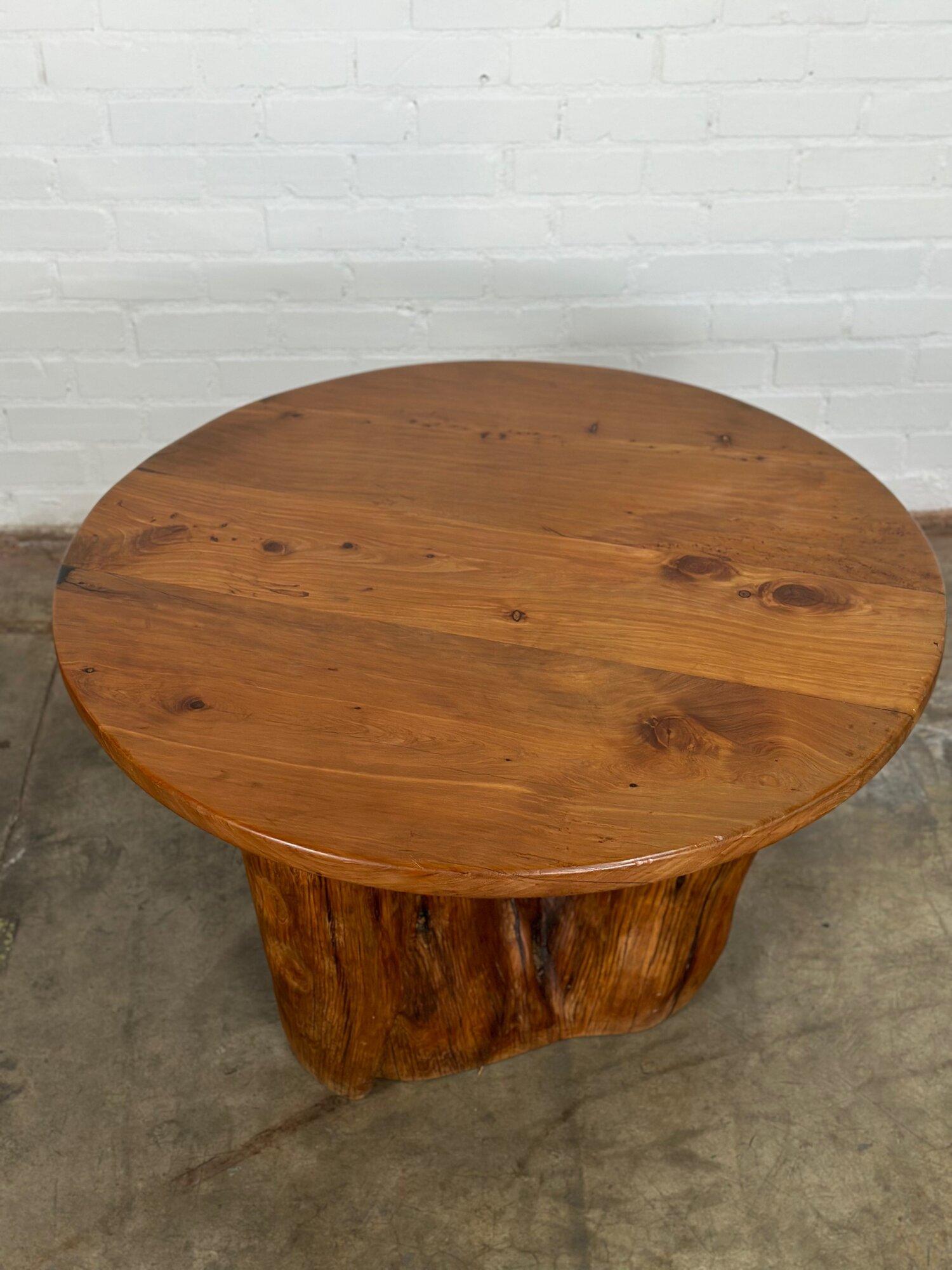 Rustic Rare Round Tree Root Dining table For Sale