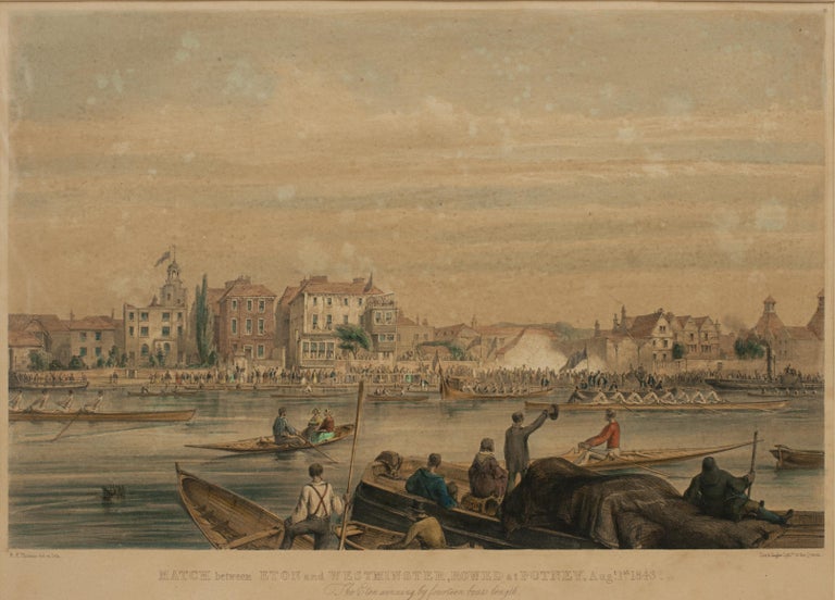 Putney Rowing Print Rare Rowing Lithograph, Eton V Westminster Rowed At Putney at 1stDibs