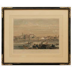 Rare Rowing Lithograph, Eton V Westminster Rowed At Putney