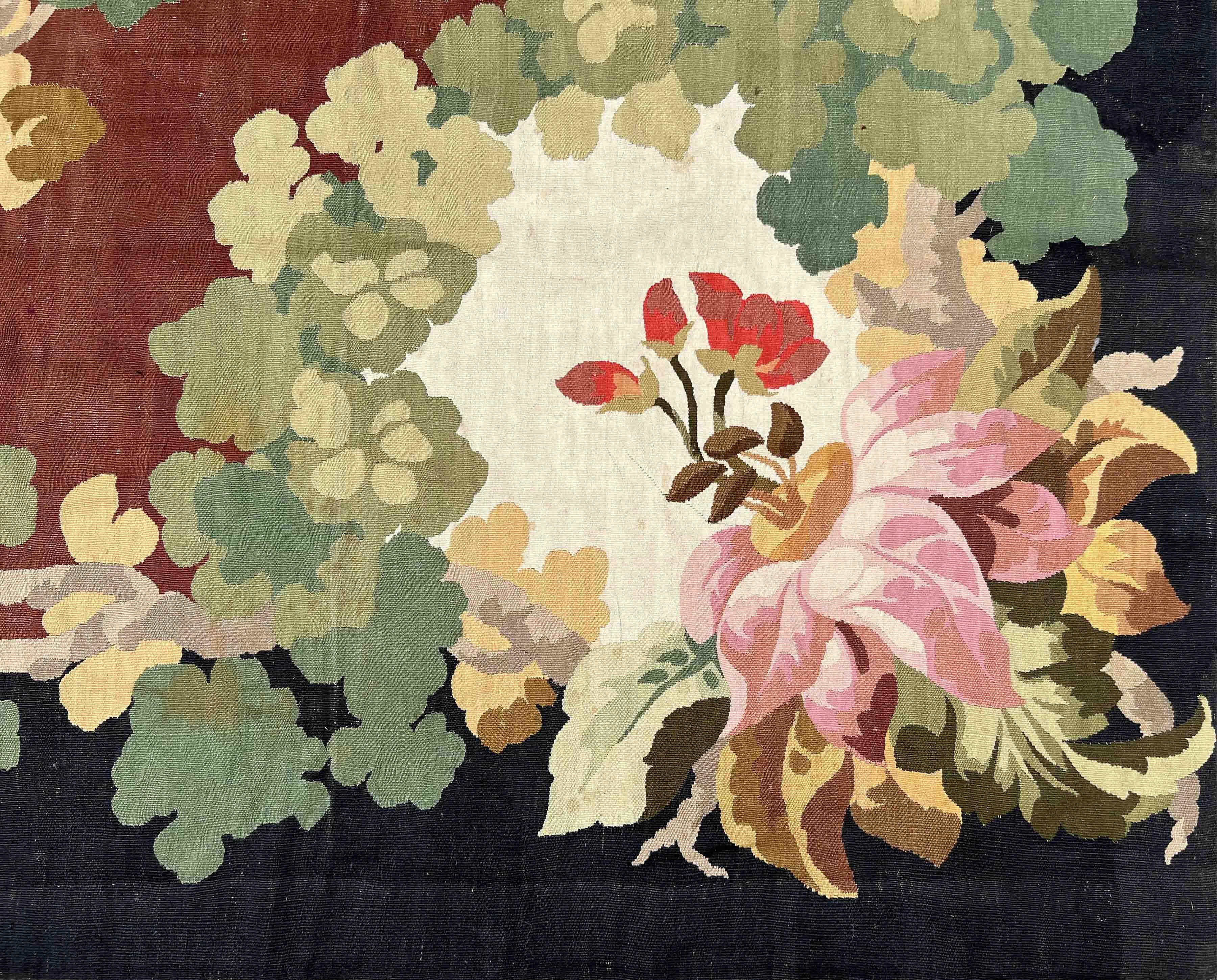 Lana Raro tappeto della Royal Manufacture of Aubusson del 1860 circa - N° 1411 in vendita