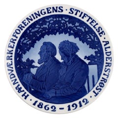 Rare Royal Copenhagen Anniversary / Commemorative Porcelain Plate, Dated 1912