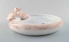 Rare Royal Copenhagen Art Nouveau Dish with Ducks, Number 741/358