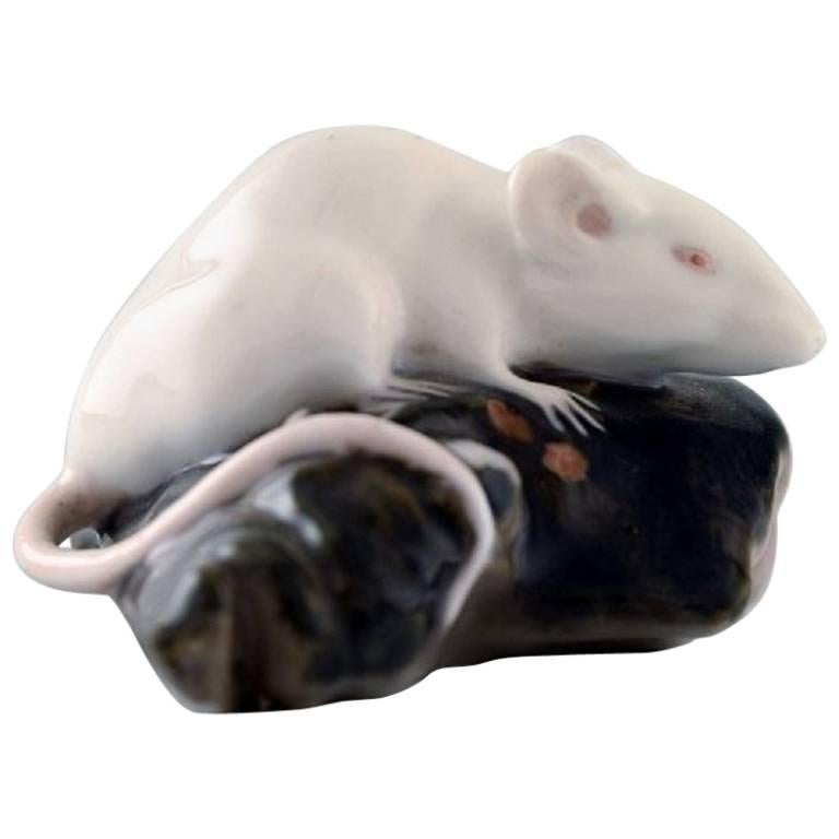 Gzhel Mice mouse Rat in Sailing Boat porcelain figurine souvenir handmade 