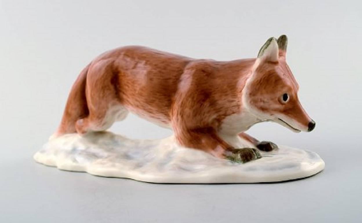 Scandinave moderne Rare Figure Royal Copenhagen:: Renard:: Design Harald Wiberg Décoration numéro 373