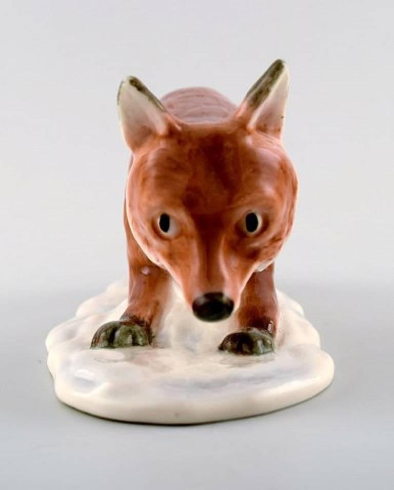 Danois Rare Figure Royal Copenhagen:: Renard:: Design Harald Wiberg Décoration numéro 373