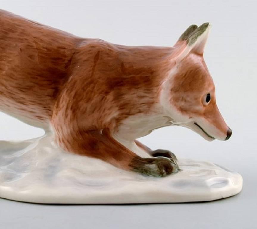 20ième siècle Rare Figure Royal Copenhagen:: Renard:: Design Harald Wiberg Décoration numéro 373