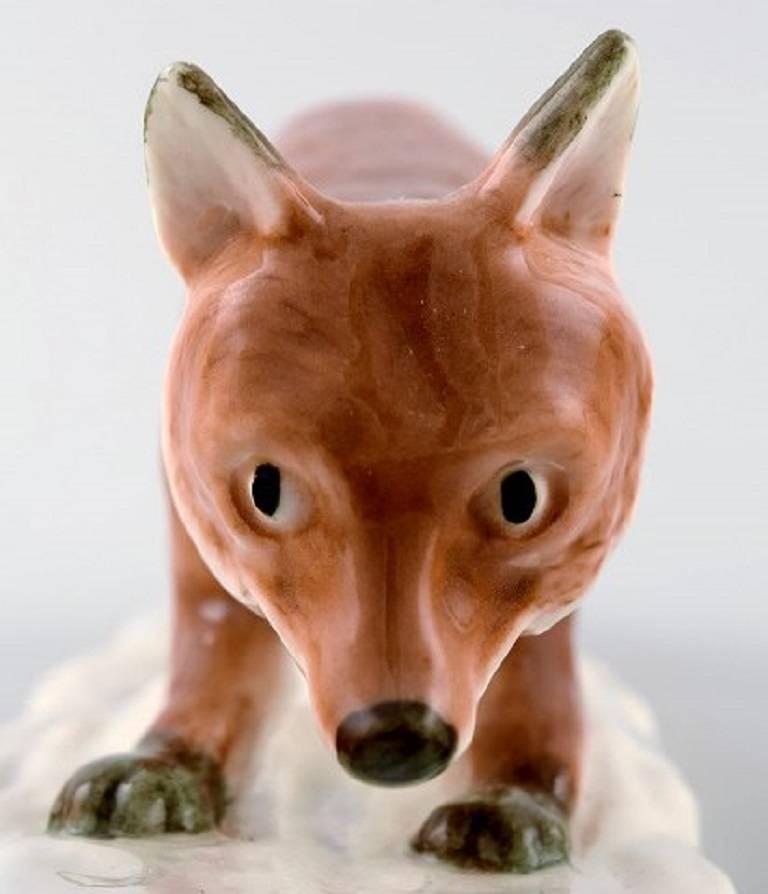 Rare Figure Royal Copenhagen:: Renard:: Design Harald Wiberg Décoration numéro 373 2