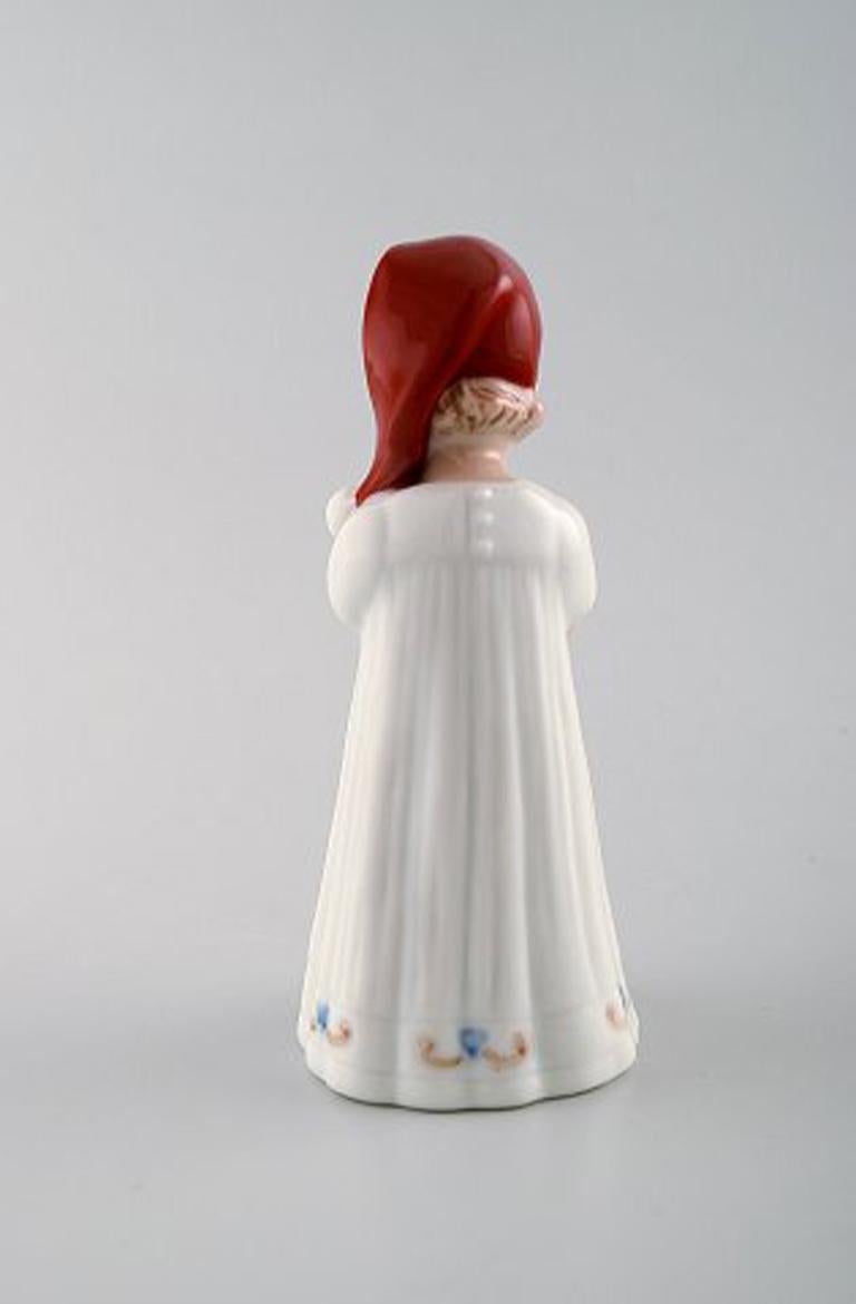 Danish Rare Royal Copenhagen Porcelain Figurine, Girl with Christmas Present