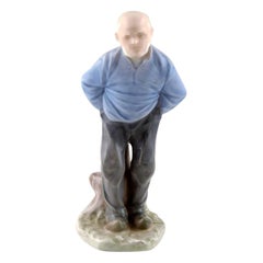 Antique Rare Royal Copenhagen Porcelain Figurine Number 1001, Older Man