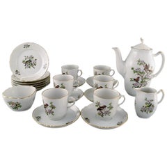Rare Royal Copenhagen "Spring" Coffee Service for Six People in Porcelain, 1980s