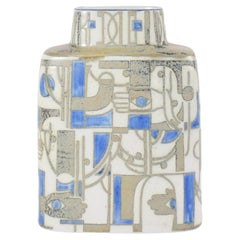 Seltene Royal Copenhagen-Vase, abstrakte Hand- und Auge-Dekoration, dänische Moderne ca. 1980er Jahre