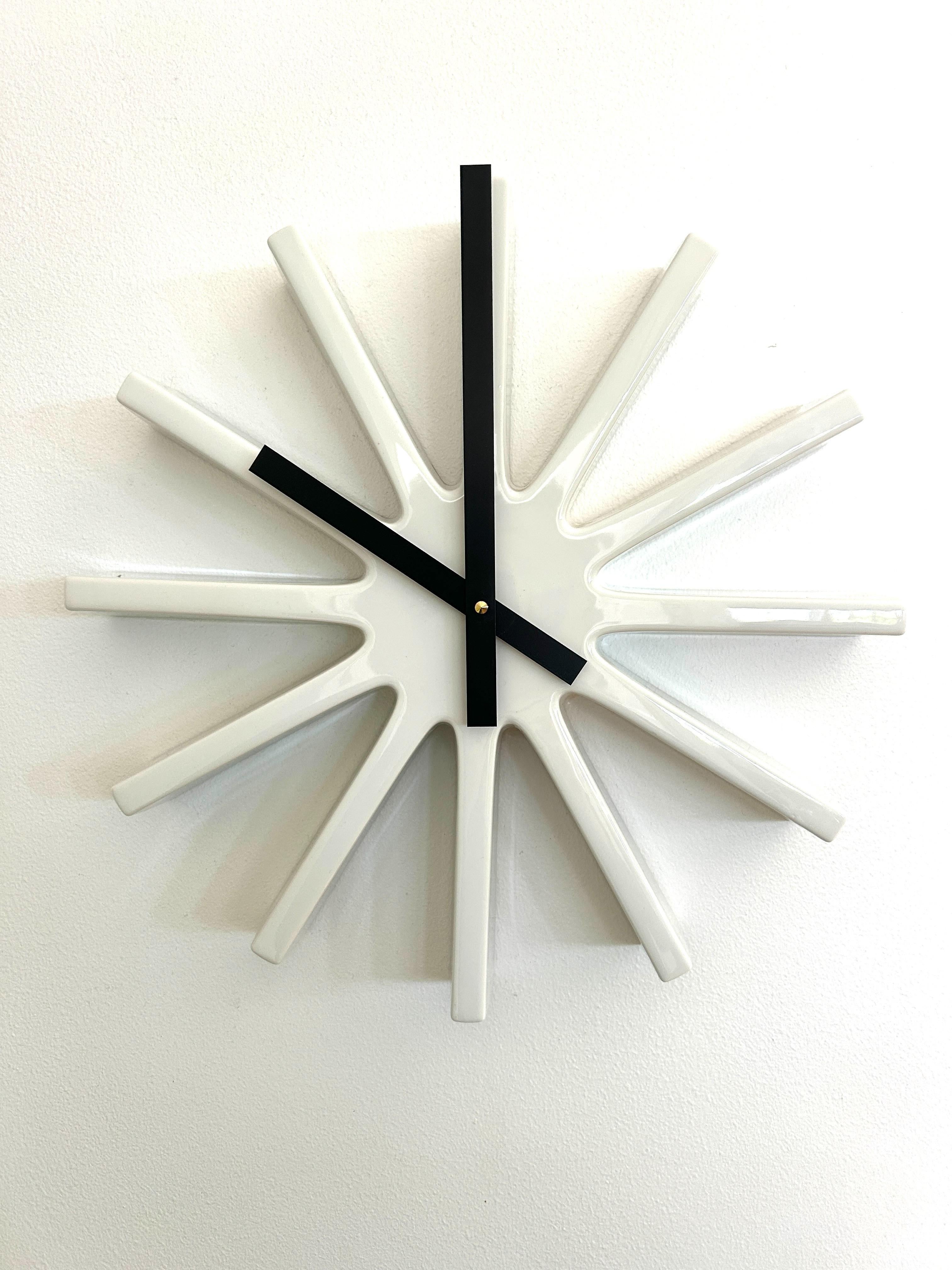 Mid-Century Modern Rare Royal Copenhagen Wall Clock by Poul Pedersen, Model 5151, Denmark, 1976 For Sale