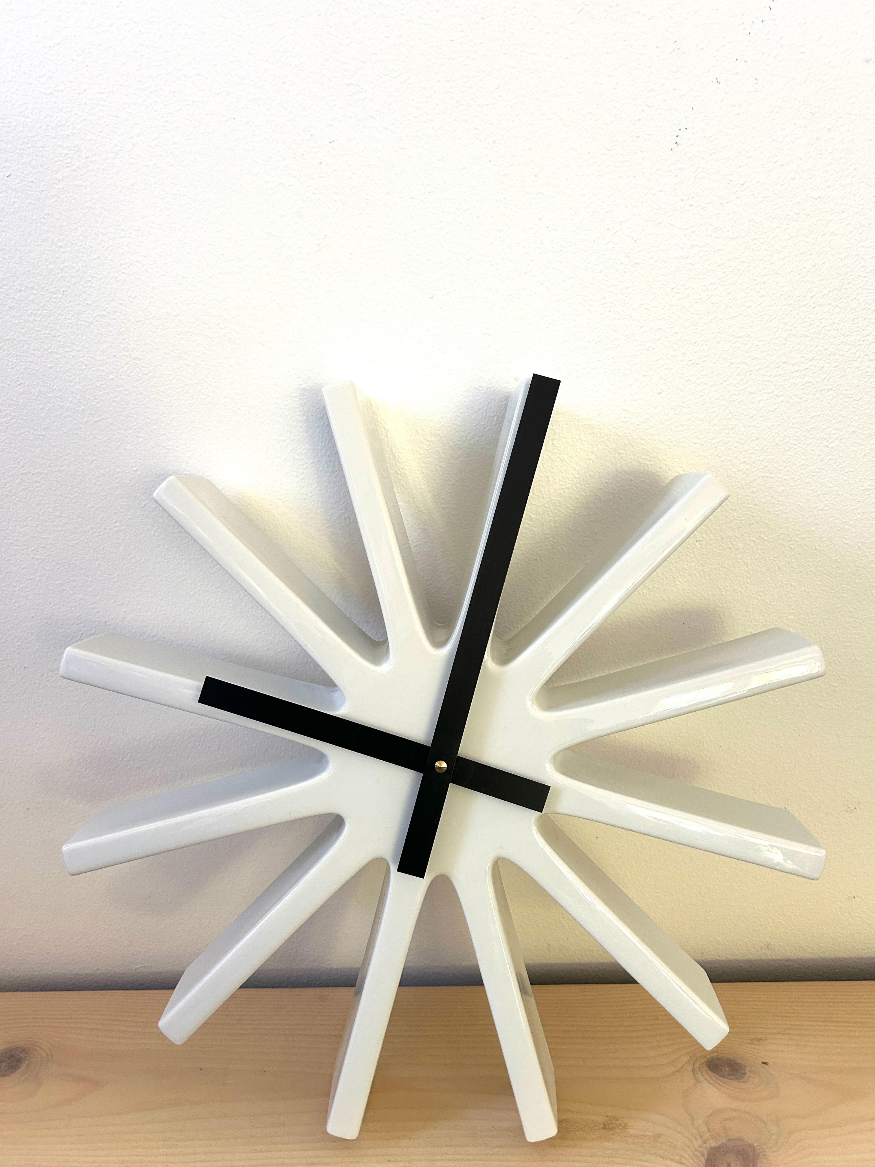 Faience Rare Royal Copenhagen Wall Clock by Poul Pedersen, Model 5151, Denmark, 1976 For Sale