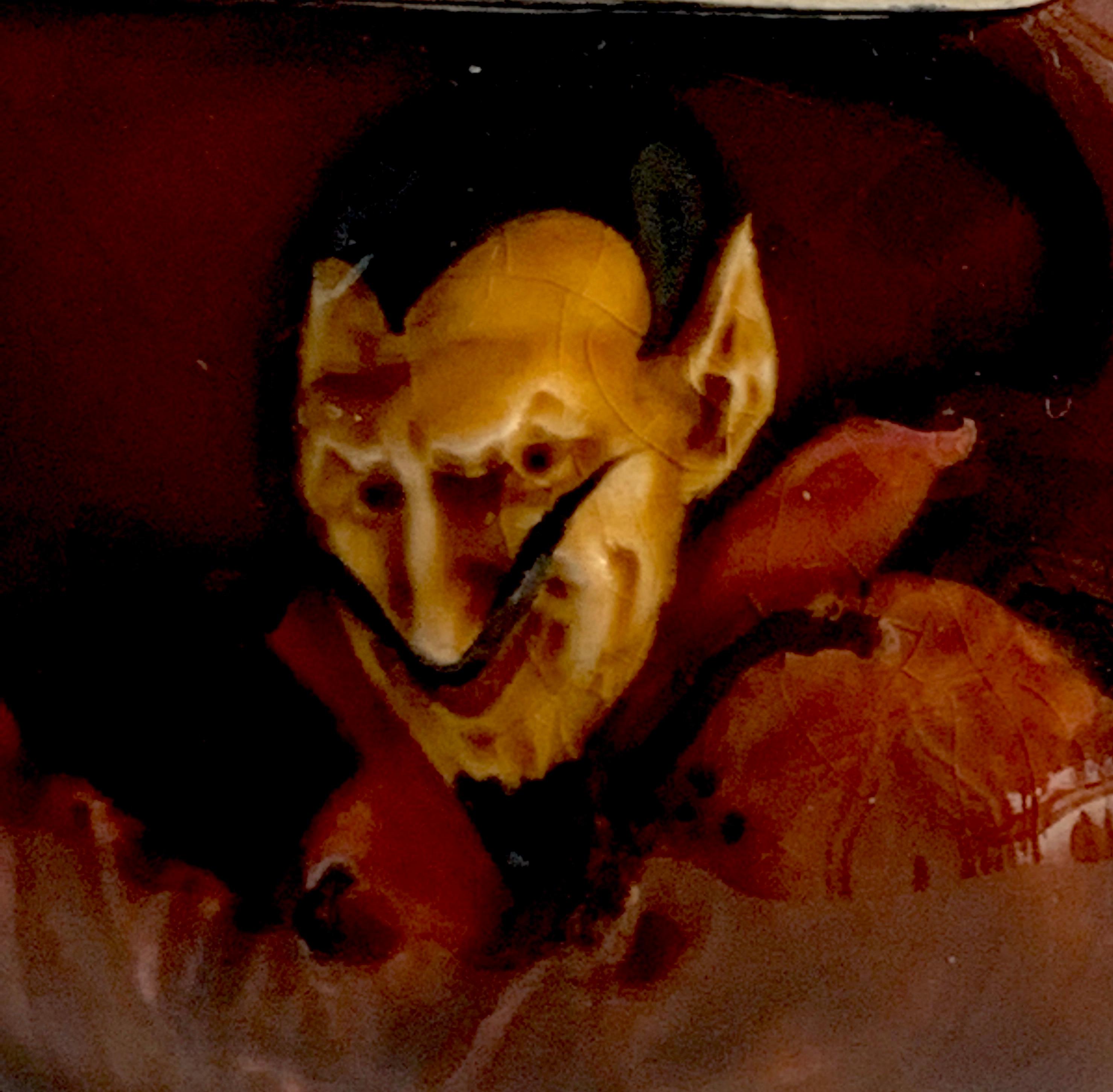 20th Century Rare Royal Doulton Devil/ Mephistopheles Sterling Mounted Matchsafe, 1926 For Sale
