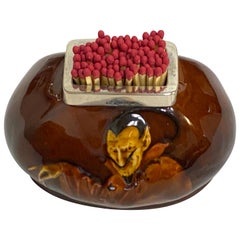 Raro Royal Doulton Devil / Mephistopheles in sterline con scatola di fiammiferi, 1926