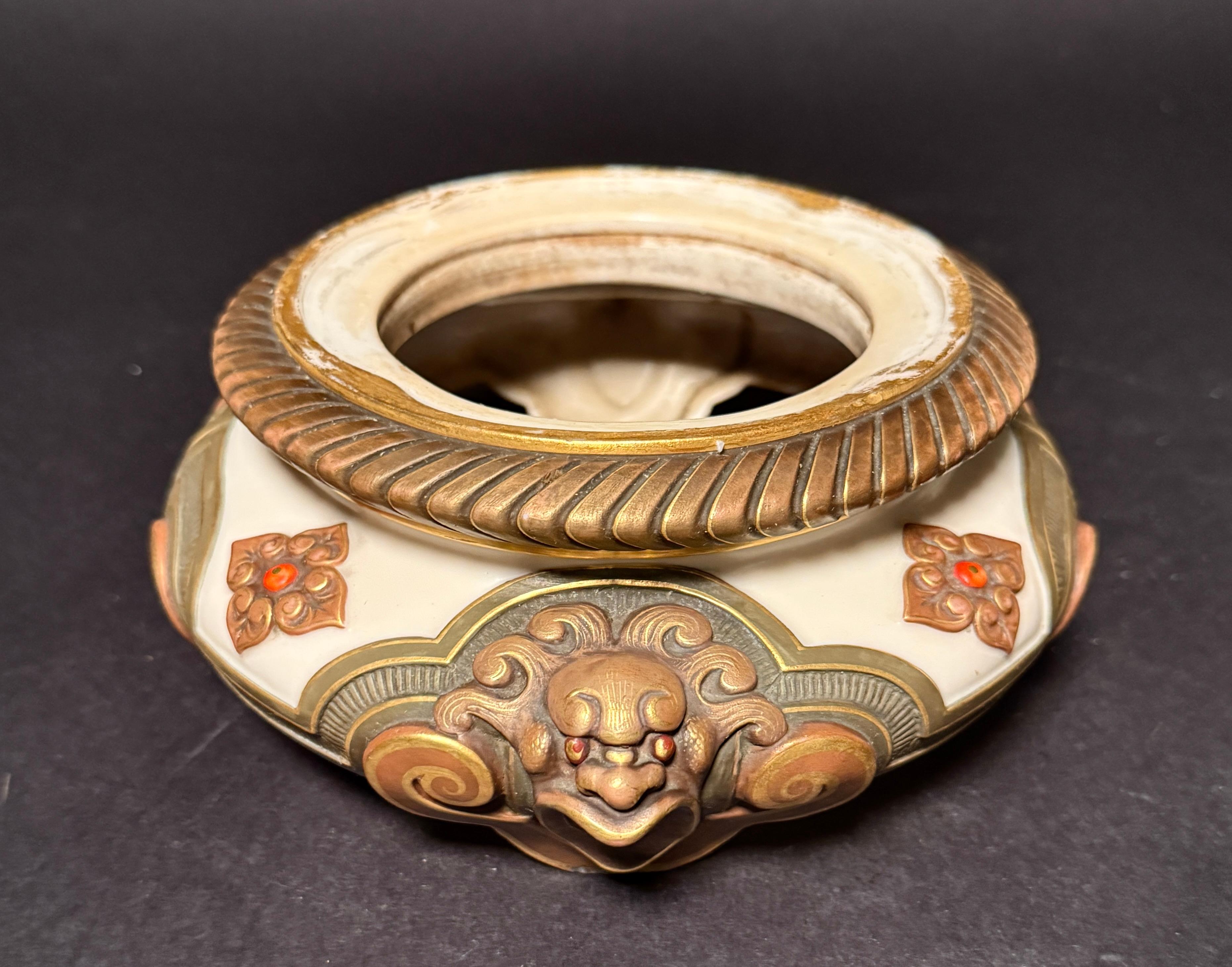 Rare Royal Worcester Aesthetic Movement Reticulated Figural Vase For Sale 5