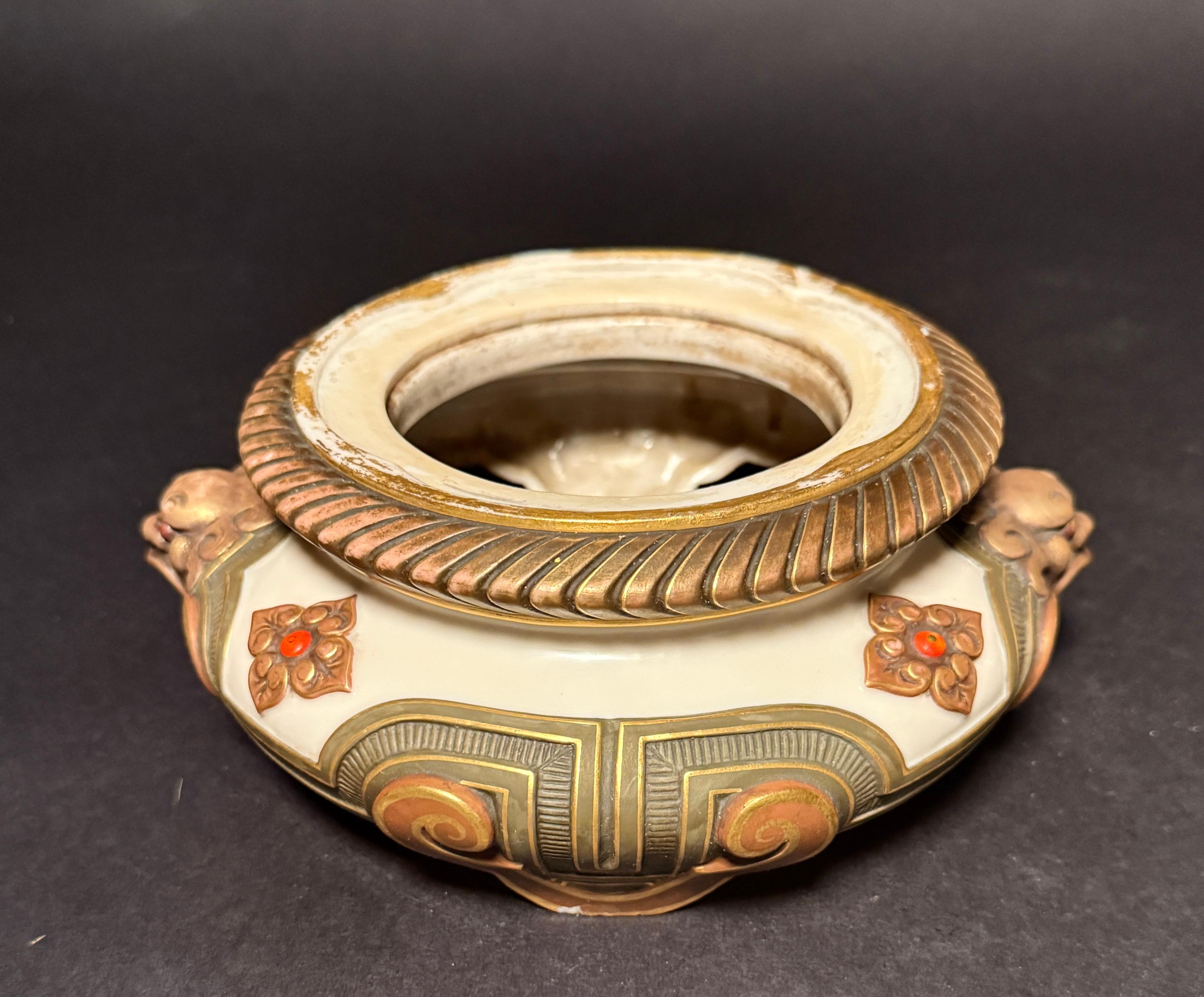 Rare Royal Worcester Aesthetic Movement Reticulated Figural Vase For Sale 6