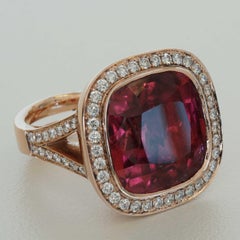 Rare Rubellite Brilliant Ring Afghanistan 23.10 ct red-pink Exception Luminosity