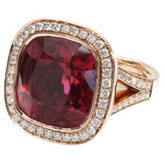 Rare Rubellite Brilliant Ring Afghanistan 23.10 ct red-pink Exception Luminosity