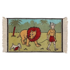 Rare Rug “Tintin in Africa”, Belgium ca. 1950