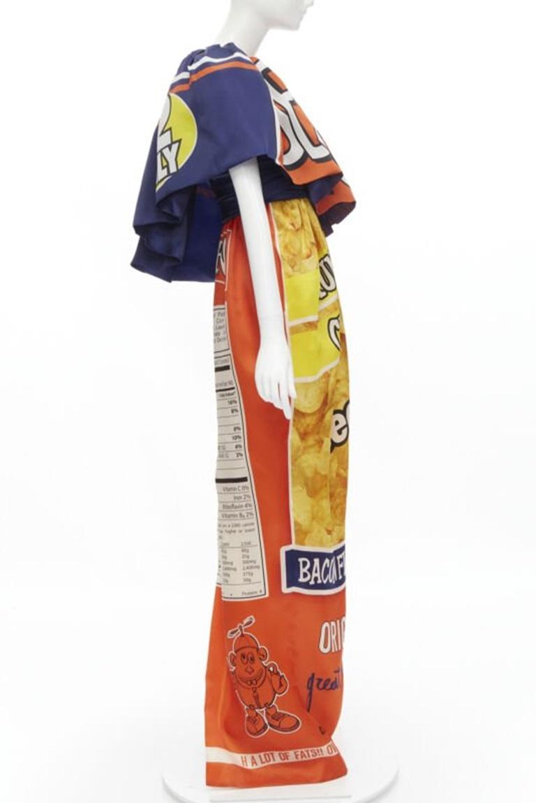 ¡rara Pasarela MOSCHINO Couture! 2014 Vestido de un hombro con patatas fritas IT40 en Excelente estado para la venta en Hong Kong, NT