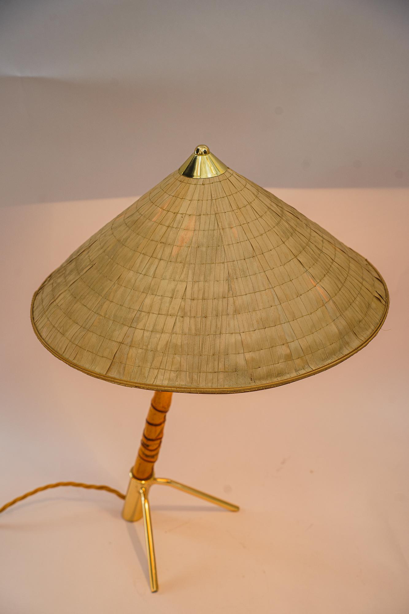 Rare rupert nikoll bamboo table lamp vienna around 1950s For Sale 4