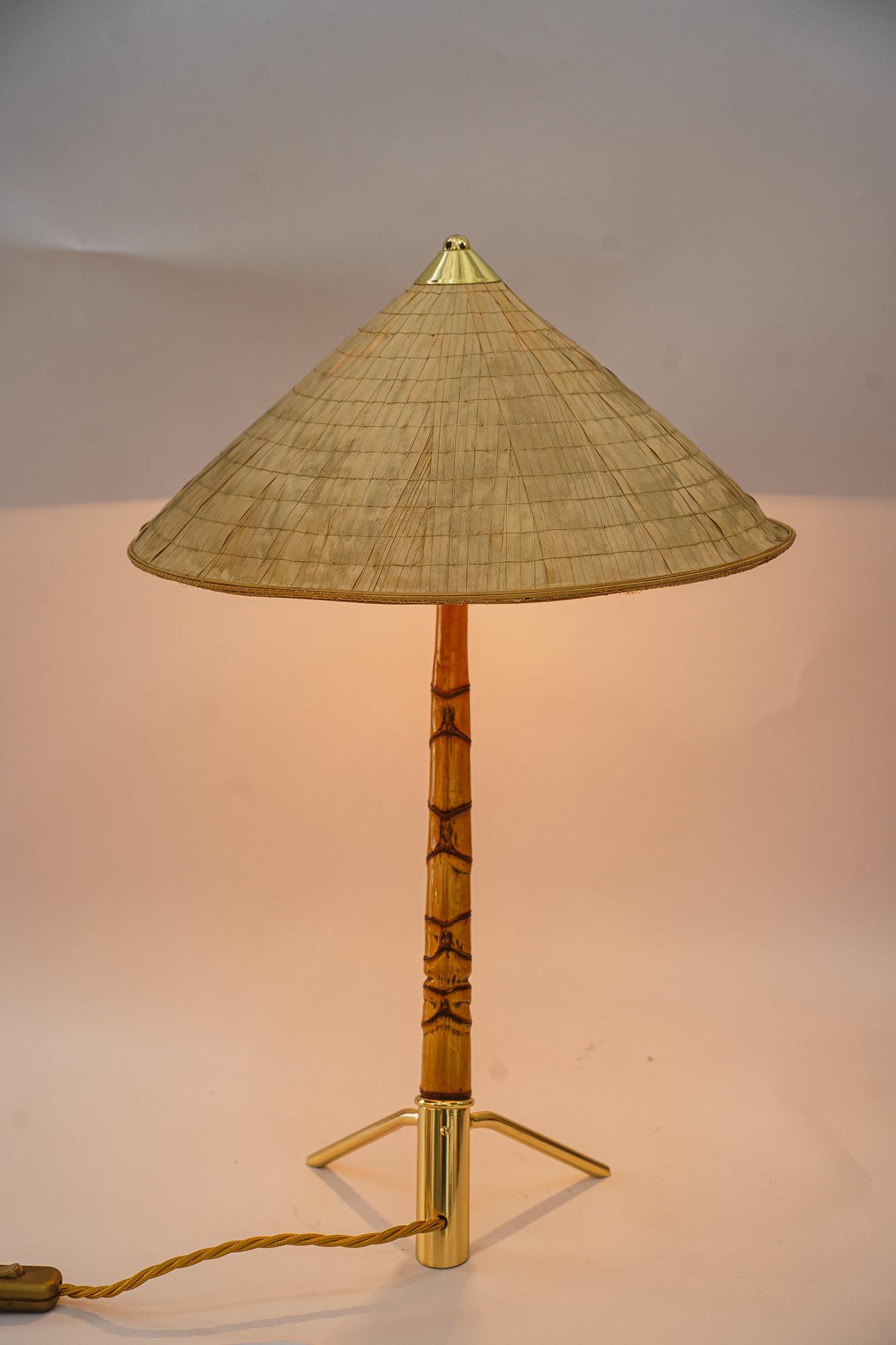 Rare rupert nikoll bamboo table lamp vienna around 1950s For Sale 7