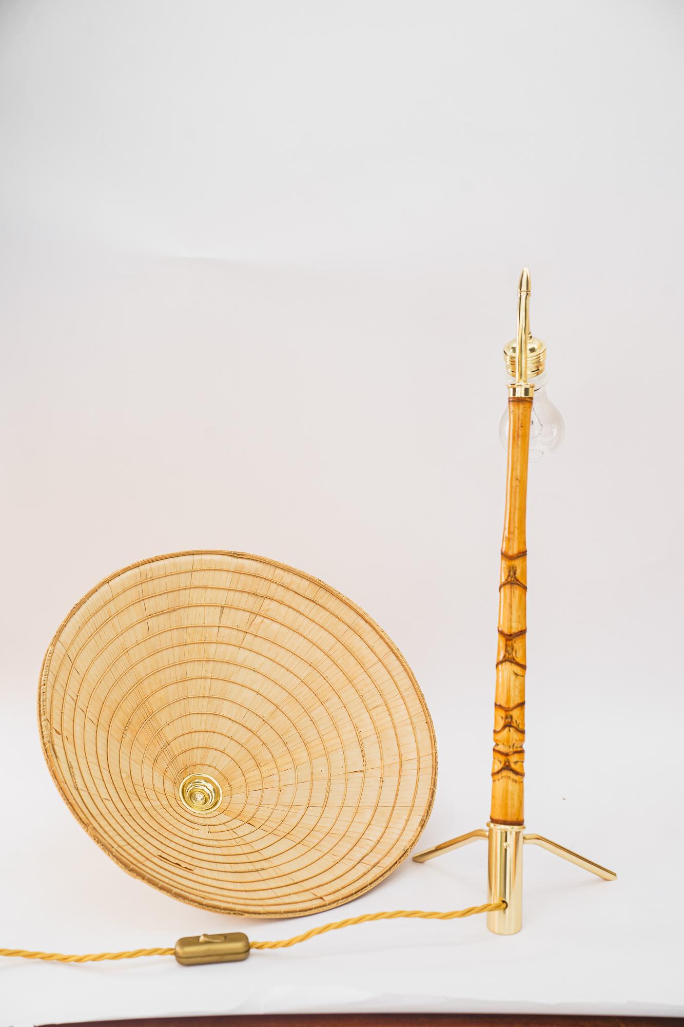 Rare rupert nikoll bamboo table lamp vienna around 1950s For Sale 9